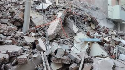 انهيار منزل بشارع الشيخ صافى بحى غرب أسيوط 
