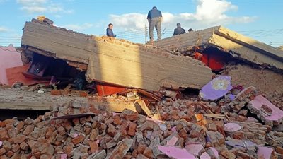 انهيار منزل مكون من طابقين بمركز أبنوب بأسيوط