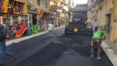 محافظ بورسعيد: بدء وضع الطبقة الإسفلتية  