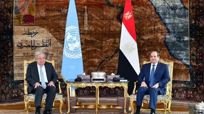 الرئيس السيسي يستقبل بقصر الاتحادية السيد انطونيو جوتيريش سكرتير عام الأمم المتحدة 