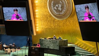 انسحاب المندوبون الإندونيسيون كعلامة على الاحتجاج.... خلال إلقاء نتنياهو  كلمته فى الأمم المتحدة 
