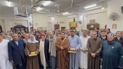 تقديم كتاب الله ينهي خصومة ثأرية بين عائلتي الزغبي وإسماعيل بمسجد بالبدرشين جنوب الجيزة