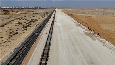 تصوير جوي لتقدم اعمال مشروع إنشاء وتنفيذ خط سكة حديد 