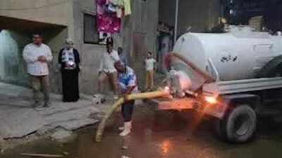 مساكن السادات بالسويس تغرق في مياه الصرف الصحي