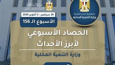 أبرز أنشطة وزارة التنمية المحلية في أسبوع من النشاط والحيوية 