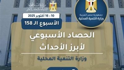 أبرز أنشطة وزارة التنمية المحلية خلال أسبوع: جهود متواصلة لتحسين حياة المواطنين 