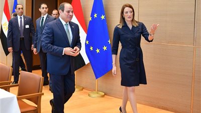 لقاء الرئيس السيسي ورئيسة البرلمان الأوروبي لتعزيز الشراكة المصرية الأوروبية 
