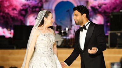 بفستان أسطوري.. حفل زفاف  المطرب أحمد جمال و فرح الموجي