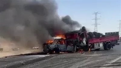 حادث مروع أسفر عن مصرع 4 أشخاص وإصابة آخرين بالطريق الصحراوي بالمنيا