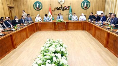 بالصور : محافظ المنوفية يشهد عقد قران عروسين يتيمين 