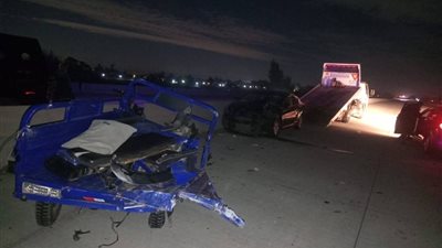 مصرع شخص وإصابة 5 اخرين بحادث مرورع على الطريق الإقليمي بالمنوفية