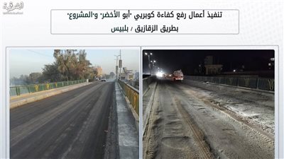 محافظ الشرقية: رفع كفاءة كوبريي أبو الأخضر والمشروع بطريق الزقازيق / بلبيس
