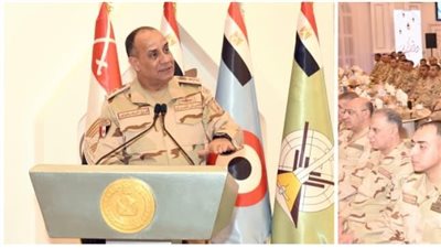 وزير الدفاع والإنتاج الحربى يلتقى مقاتلى قوات الدفاع الجوى ويشاركهم وجبة الإفطار  