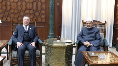 شيخ الأزهر يستقبل رئيس المحكمة الدستورية العليا