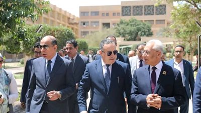 قنصوة وكدواني وفرحات يتفقدون سير الأعمال التنفيذية بجامعة المنيا التكنولوجية
