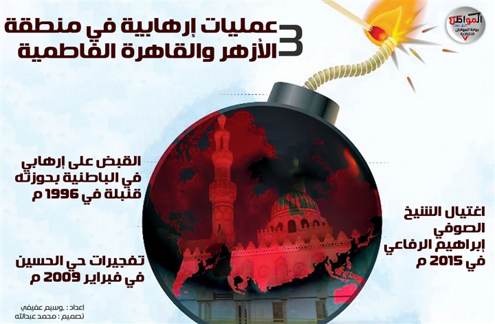 انفوجراف | 3 عمليات إرهابية في منطقة الأزهر غير انفجار الدرب الأحمر