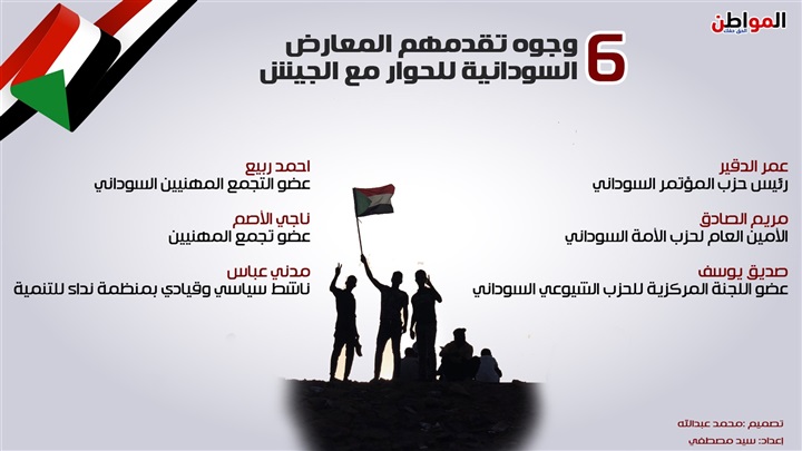 إنفوجراف| 6 وجوه تقدمهم المعارضة السودانية للحوار مع الجيش