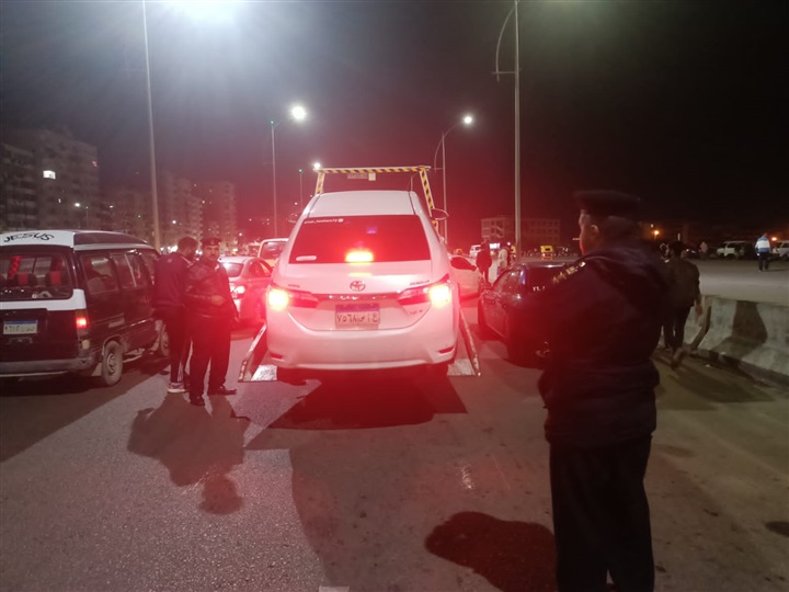 ضبط سيارة بدون رخص.. جهود حمالات مرور الإسكندرية على طريق المحمودية
