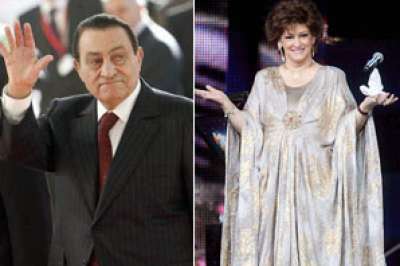 وردة ومحمد حسني مبارك