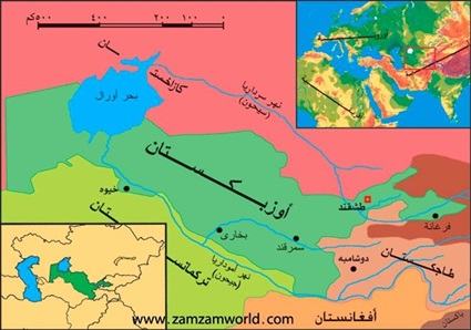 خريطة أوزباكستان